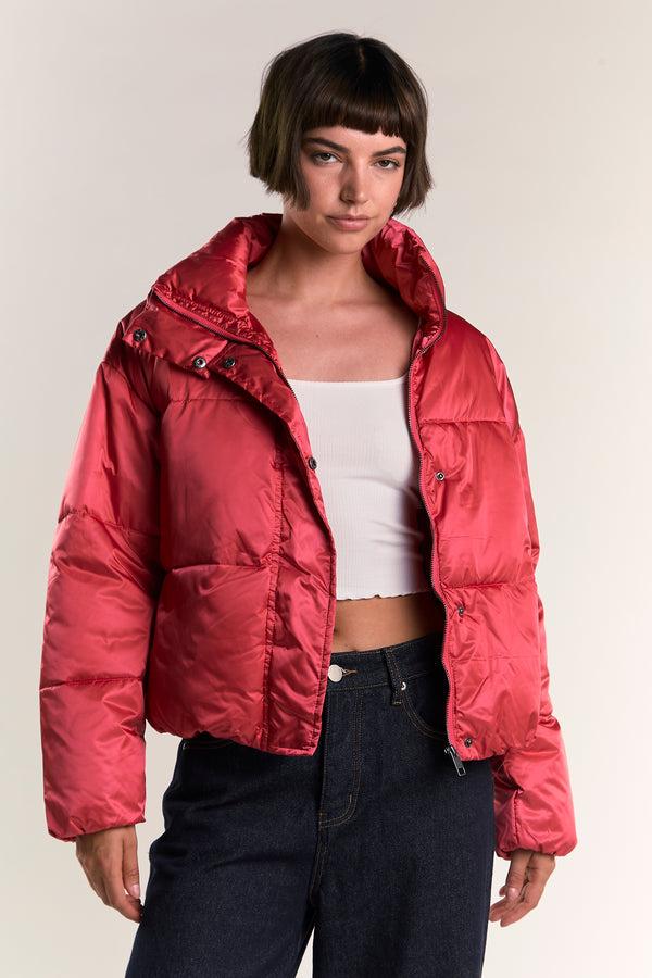Glamorous Glamorous Garnet Rose Oversized Puffer Coat