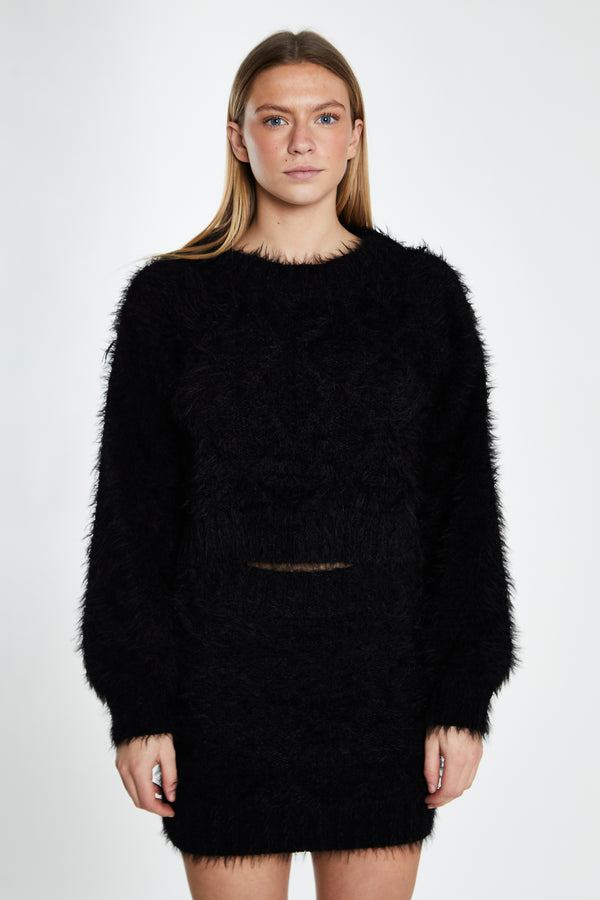 Glamorous Glamorous Black Knitted Mini Skirt