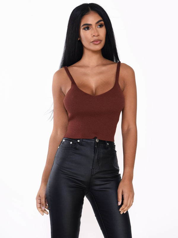 Glamorous Glamorous Burgundy Knit Top