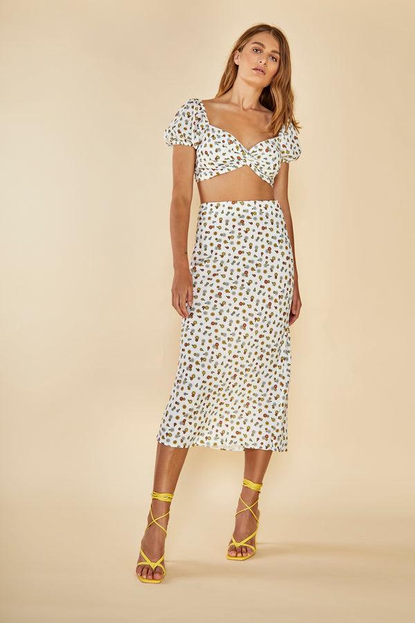 glamorous Glamorous Care Bias Cut Midi Skirt