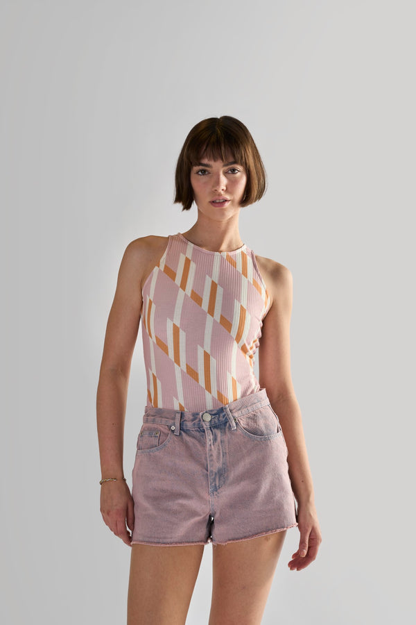 Glamorous Glamorous Retro Geo High Neck Bodysuit