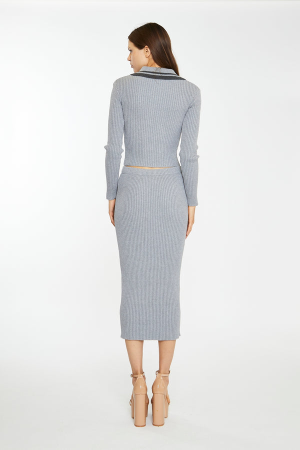 Glamorous Grey-Marl Charcoal Knitted Shirt