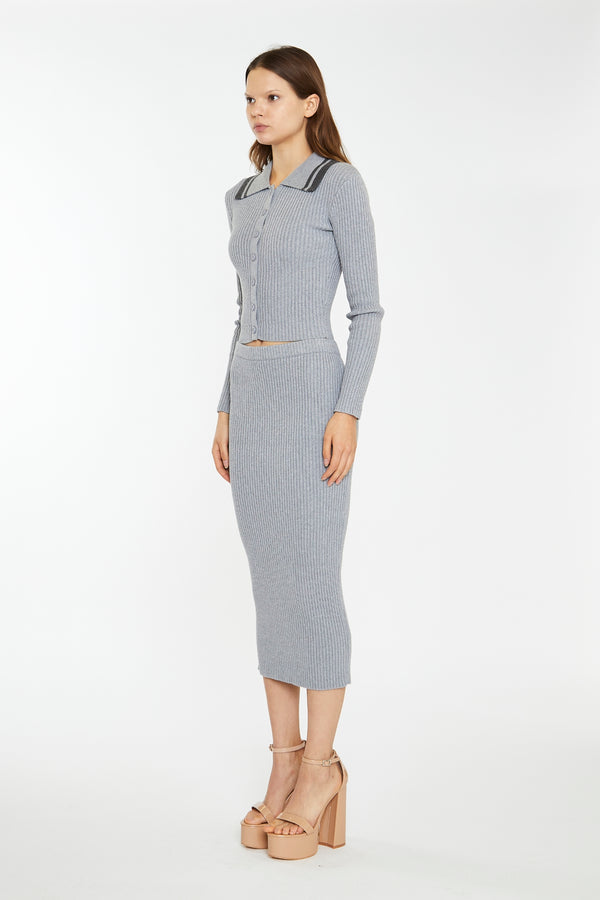 Glamorous Grey-Marl Charcoal Knitted Shirt