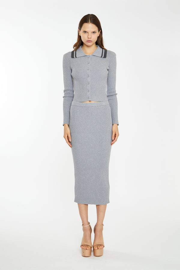 glamorous Grey-Marl Charcoal Knitted Shirt