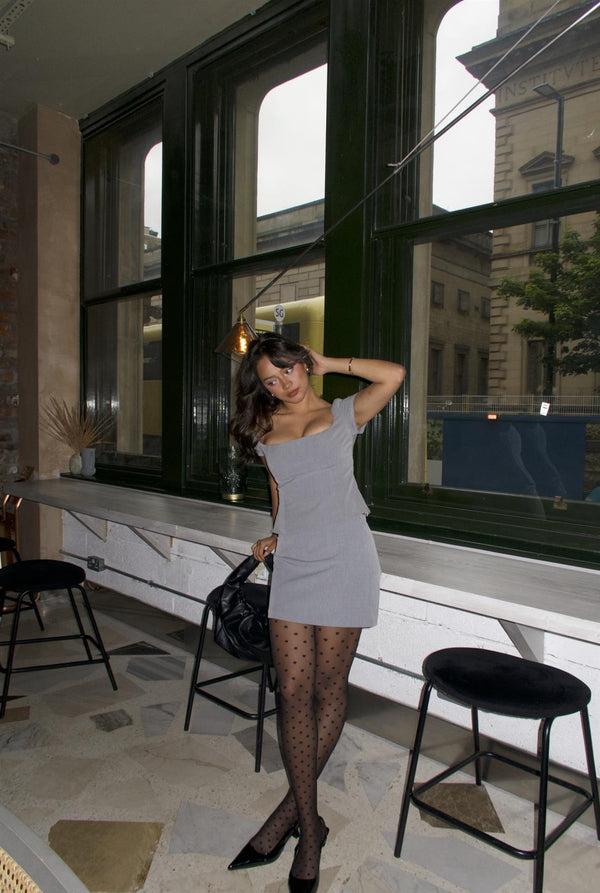 Glamorous Grey Straight Pencil Mini-Skirt