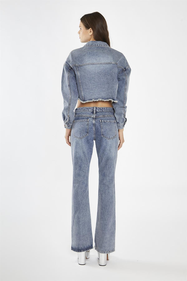 Glamorous Heavy-Vintage Wash Flared -Jeans