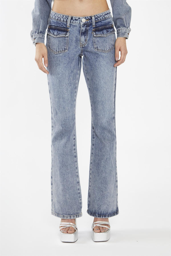 Glamorous Heavy-Vintage Wash Flared -Jeans