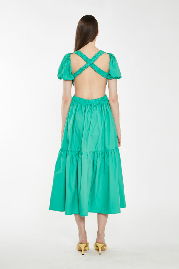Glamorous Holly Green Open-Back Maxi Dress