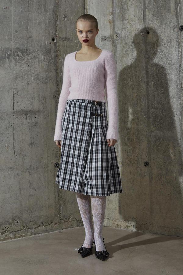 glamorous Icy-Pink Square Neck Jumper