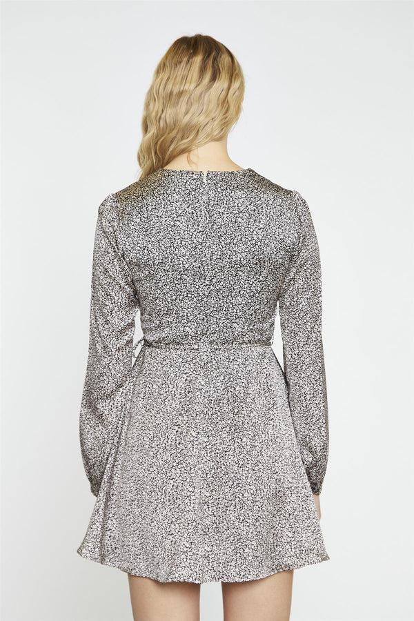 Glamorous Leopard Swirl V-Neck Mini-Dress