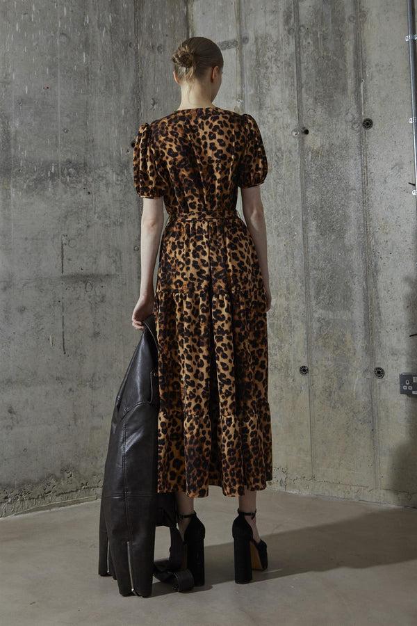 Glamorous Leopard Wrap Maxi-Dress