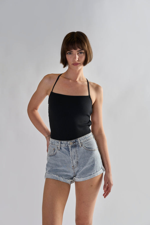 Glamorous Glamorous Light Antique Wash High Waisted Shorts