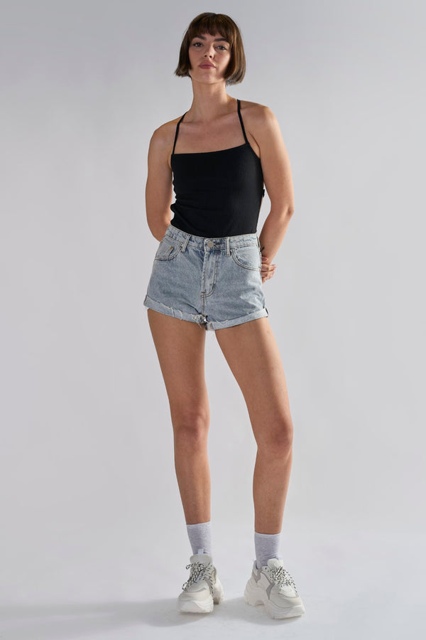 glamorous Glamorous Light Antique Wash High Waisted Shorts