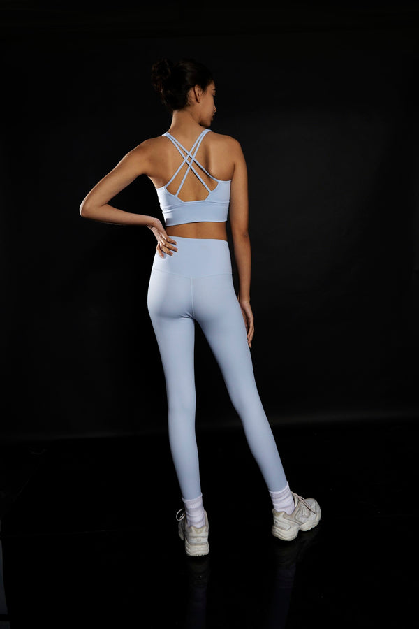 Glamorous Light Blue High Waisted Gym Leggings
