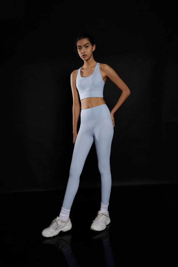 glamorous Light Blue High Waisted Gym Leggings