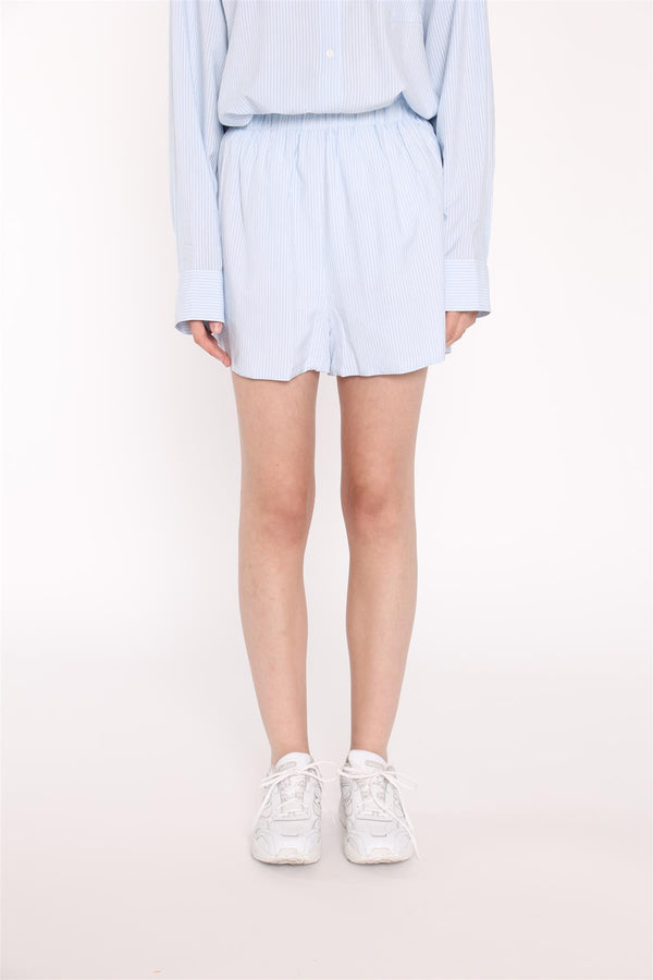 Glamorous Light-Blue Stripe Side Split Shorts