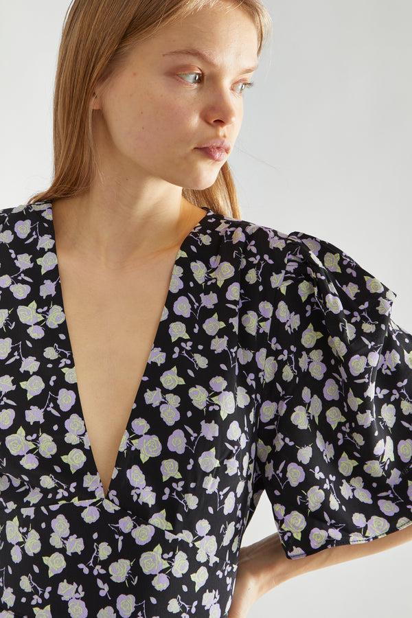 Glamorous Lilac-Rose V-Neck Maxi Tea-Dress