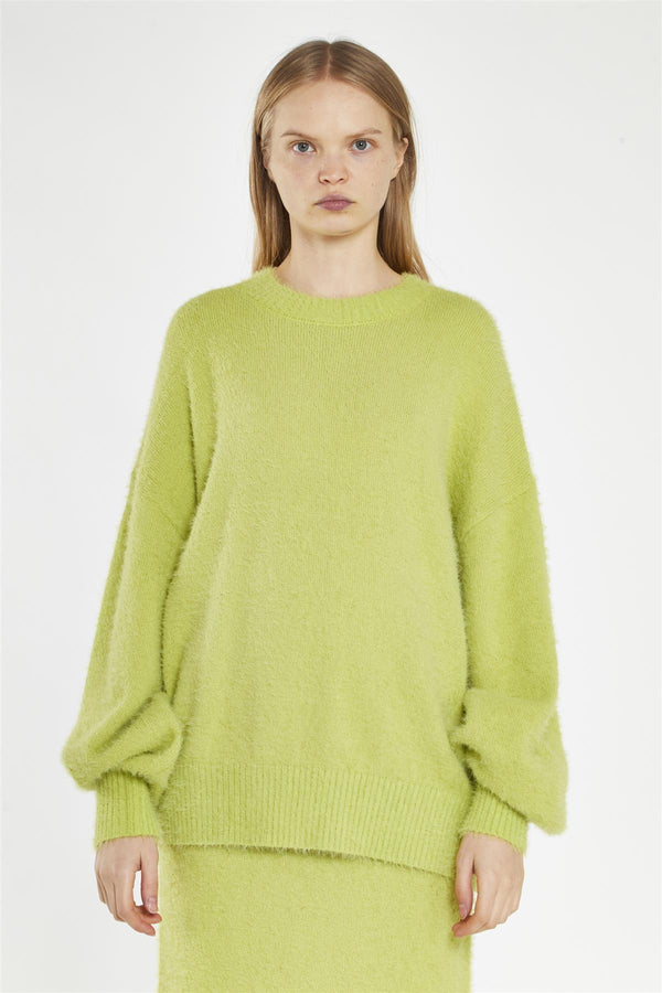 Glamorous Lime-Green Oversized Fit-Jumper