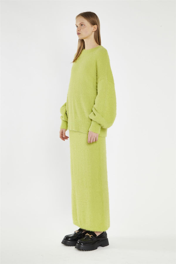 Glamorous Lime-Green Oversized Fit-Jumper