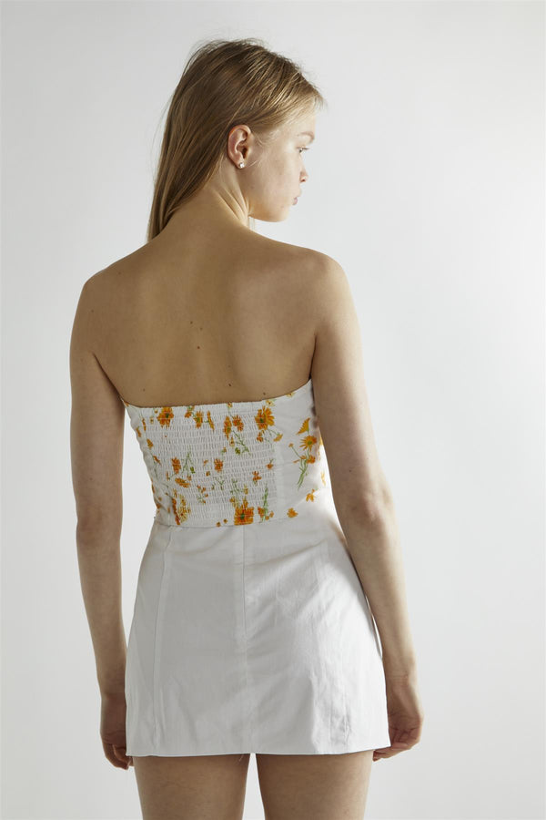 Glamorous Marigold Floral Corselette Crop-Top