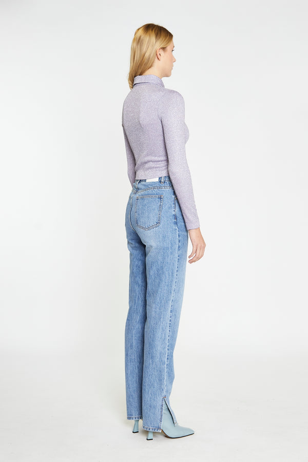 Glamorous Mid Stonewash Side-Split Jeans