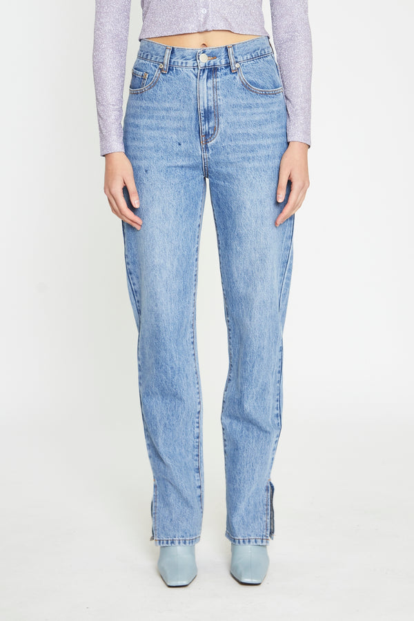 glamorous Mid Stonewash Side-Split Jeans