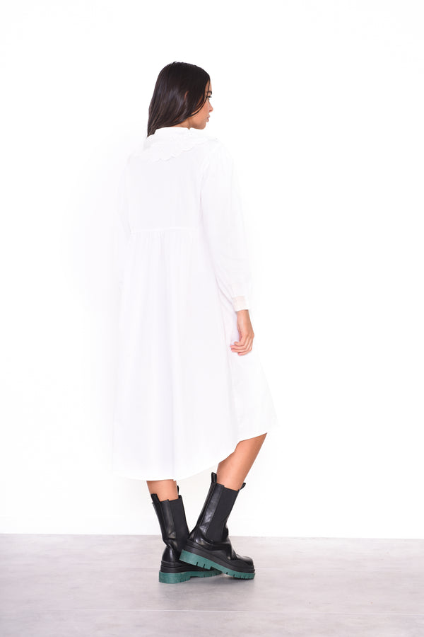 Glamorous Glamorous Midi White Long Sleeve Shirt Dress