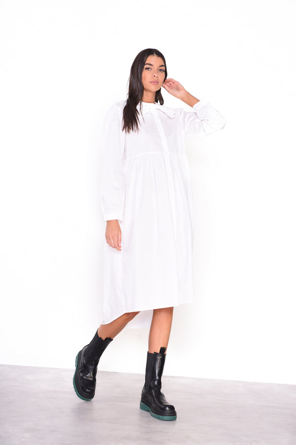 glamorous Glamorous Midi White Long Sleeve Shirt Dress