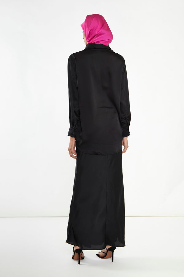 Glamorous Glamorous Modesty Black Button Front Shirt