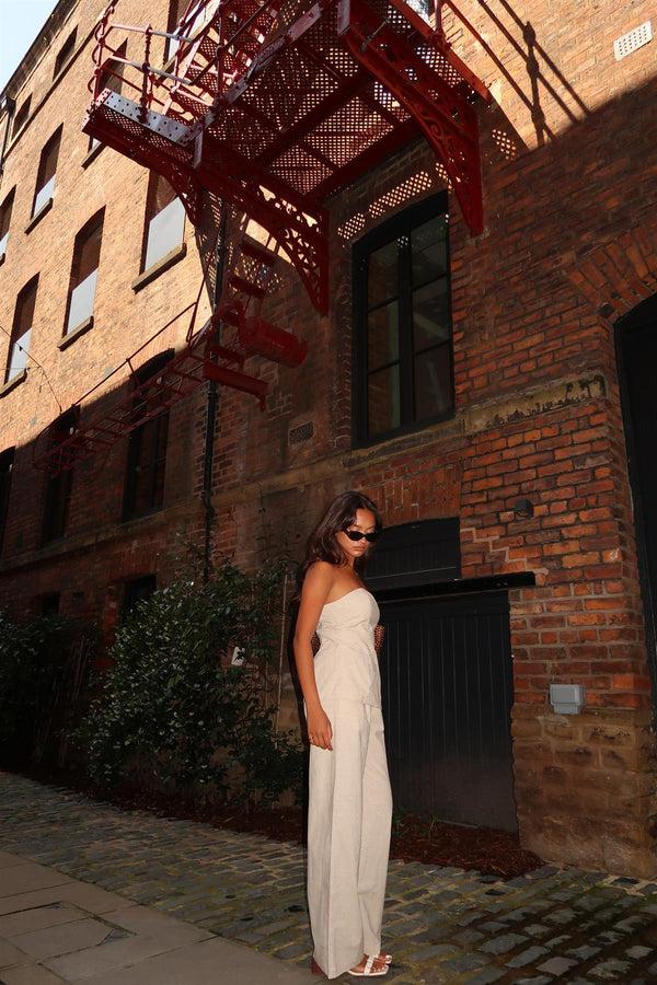 Glamorous Natural-Ecru Bandeau Sleeveless-Top