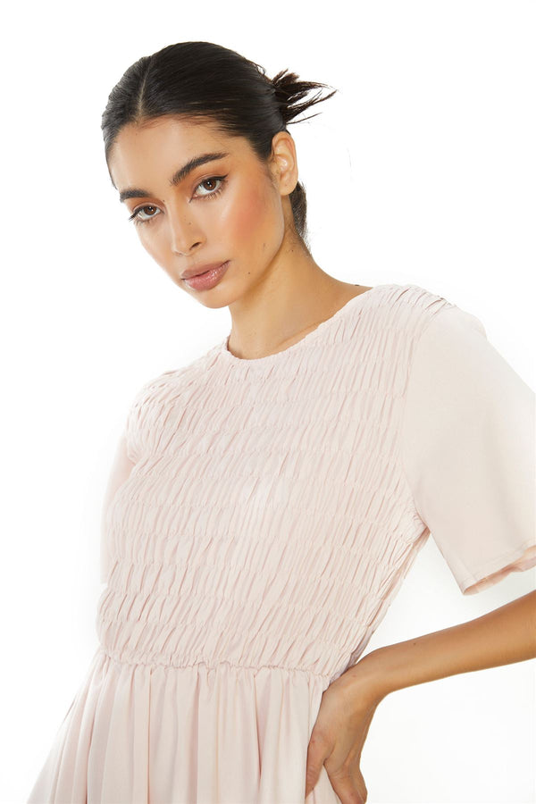 Glamorous Nude Pink Midi Dress