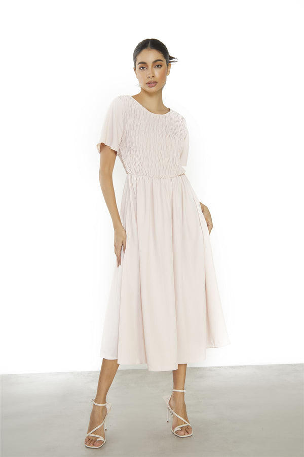 Glamorous Nude Pink Midi Dress