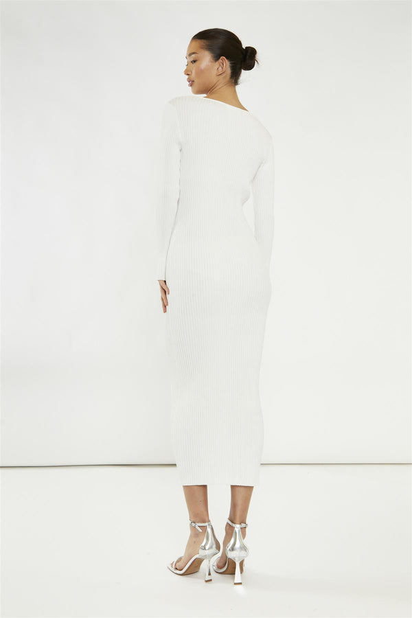 Glamorous Off-White Bead Detail Maxi-Dress