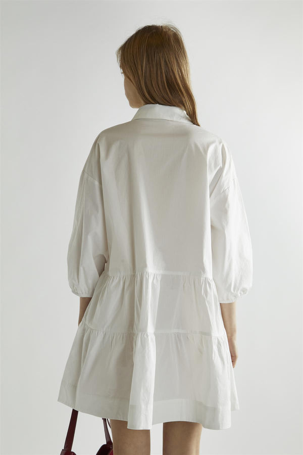 Glamorous Off-White Collared Skater Mini-Dress