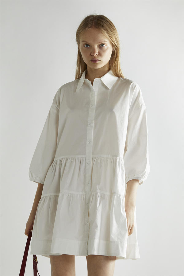 Glamorous Off-White Collared Skater Mini-Dress