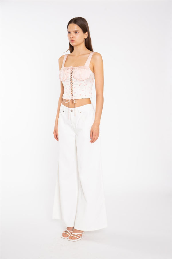 Glamorous Off-White Extra Wide-Leg Jeans
