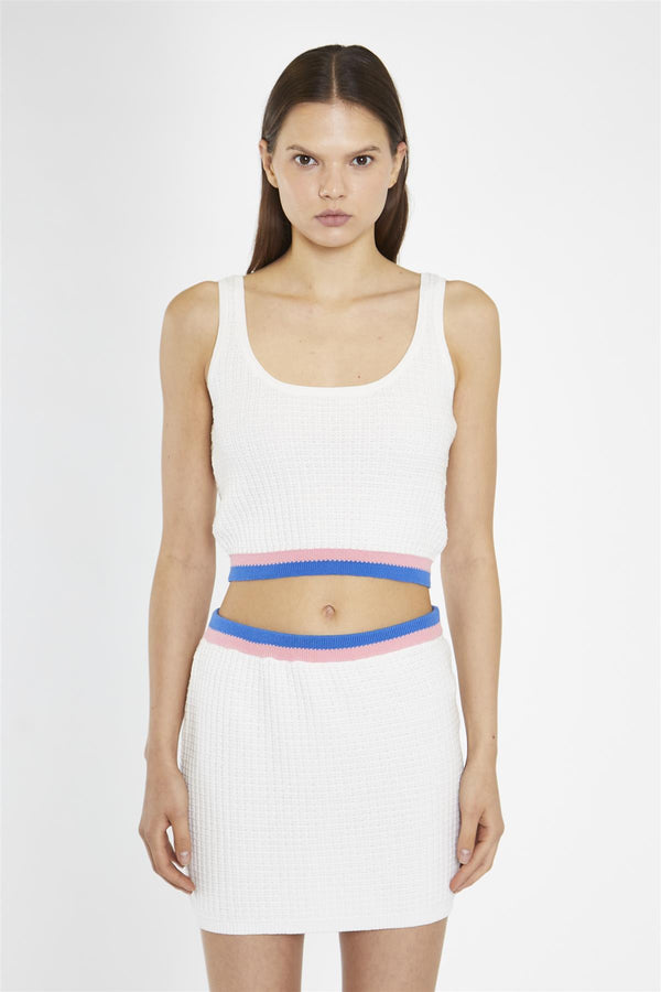 Glamorous Off-White Multi Knitted Mini-Skirt