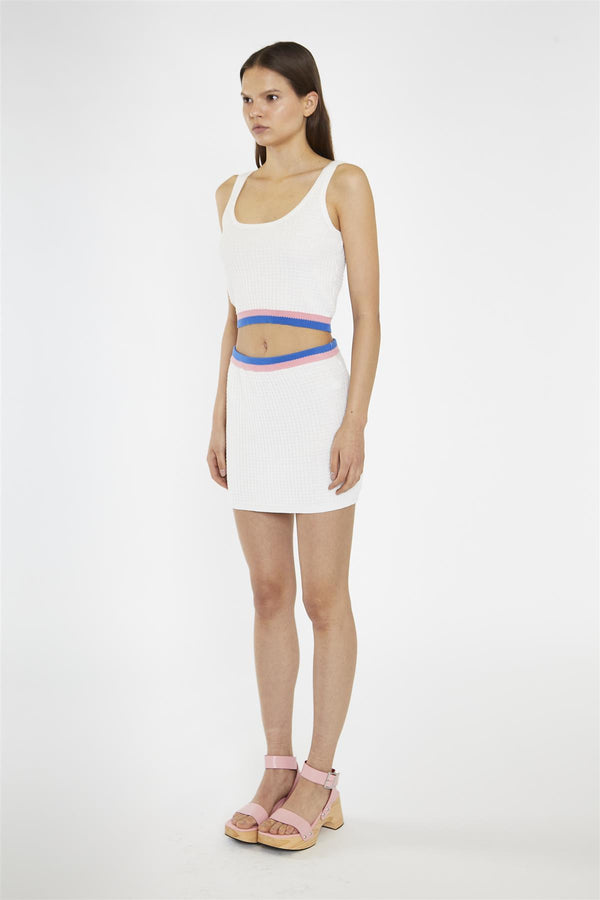 Glamorous Off-White Multi Knitted Mini-Skirt