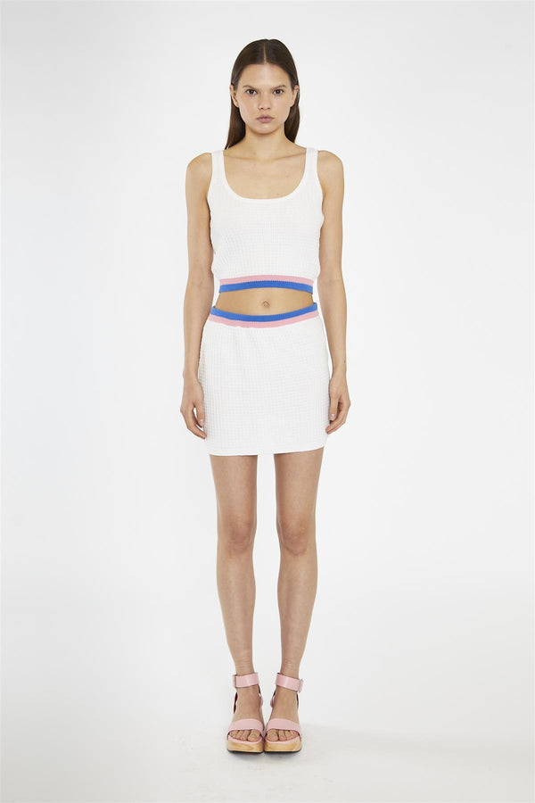 glamorous Off-White Multi Knitted Mini-Skirt