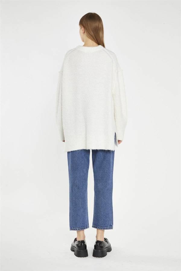 Glamorous Off-White Oversized-Jumper