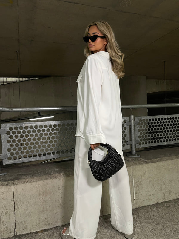 Glamorous Off White Oversized Utility Shirt