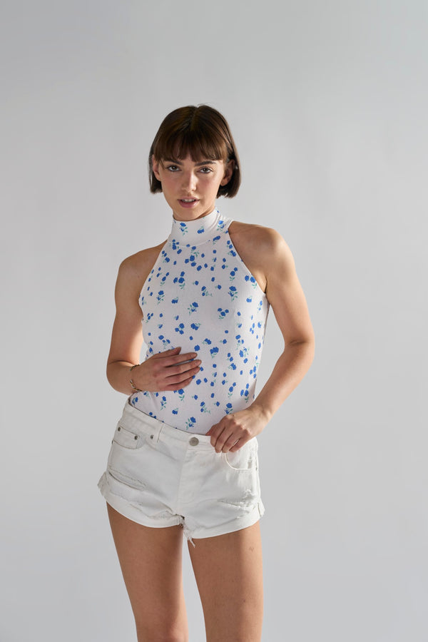 Glamorous Off White Ripped Denim Shorts