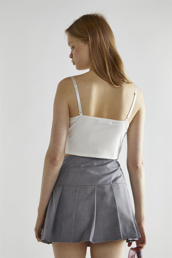 Glamorous Off-White Sleeveless Crop-Top