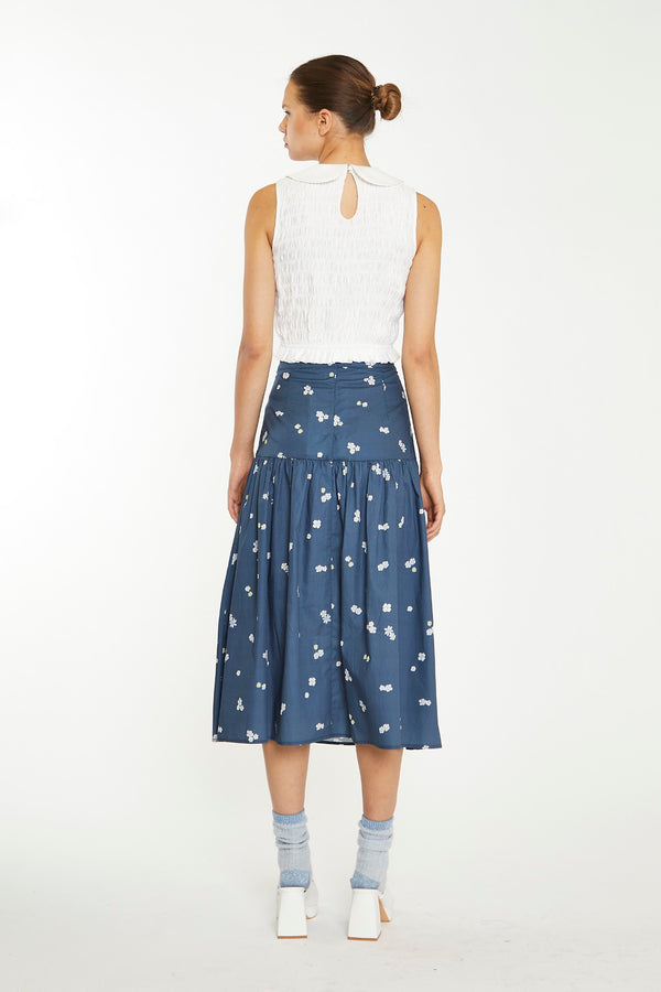 Glamorous Off White Smocked Collar Crop-Top