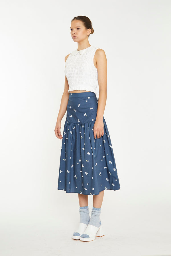 Glamorous Off White Smocked Collar Crop-Top