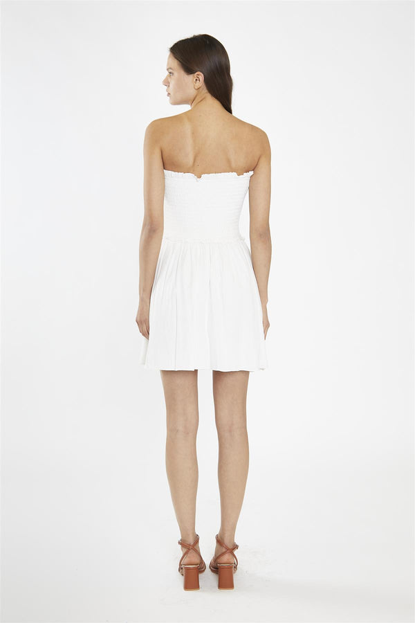 Glamorous Off-White Smocked Mini-Dress