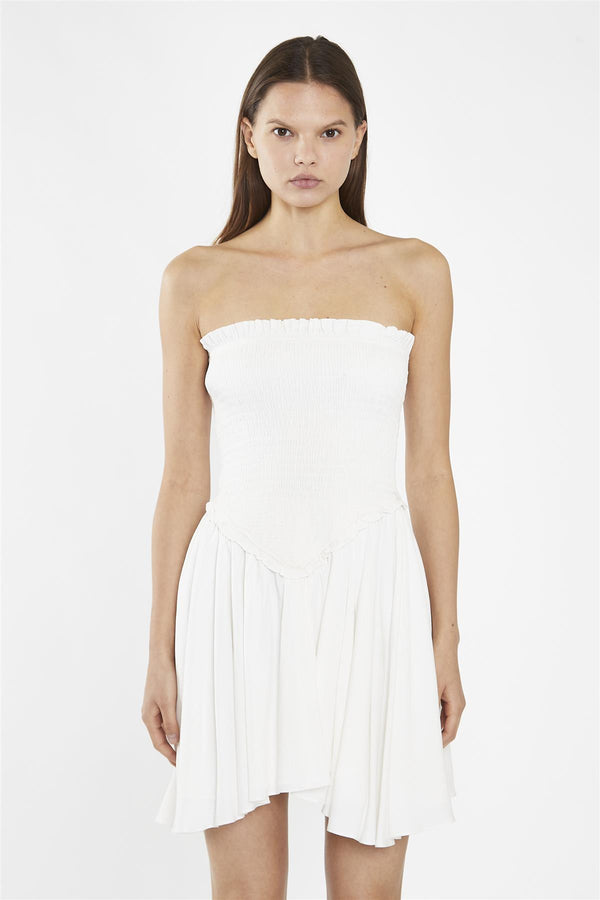 Glamorous Off-White Smocked Mini-Dress