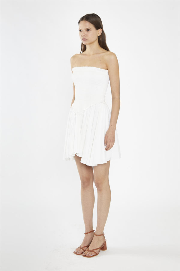 Glamorous Off-White Smocked Mini-Dress