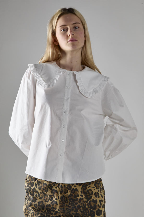Glamorous Off-White Statement-Collar Blouse