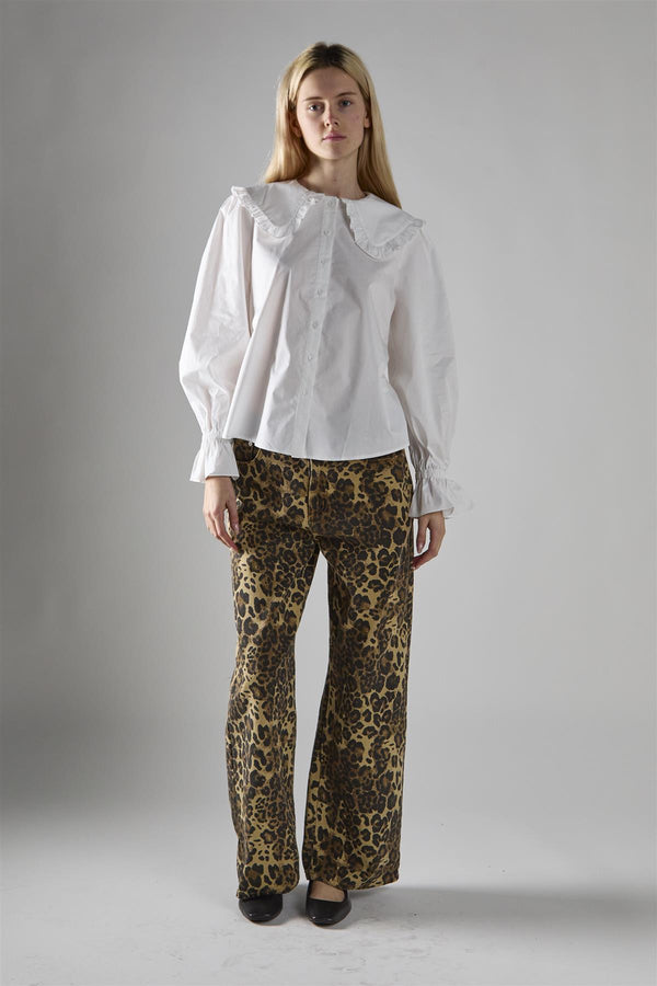glamorous Off-White Statement-Collar Blouse